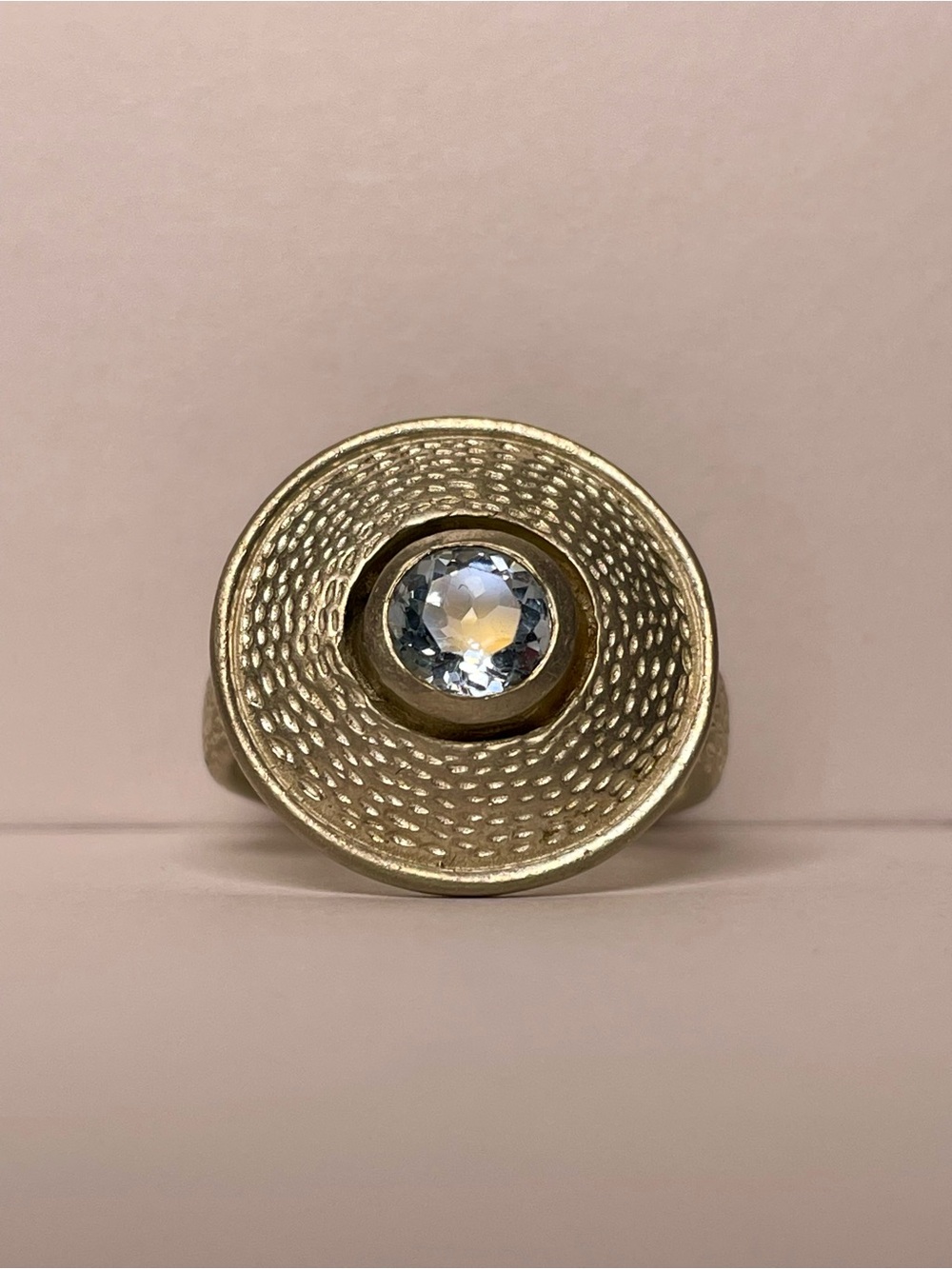 925 Aquamarine Disc Ring
